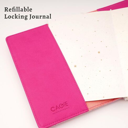 CAGIE Diary with Lock for Girls 224 Pages Unicorn Lock journal for Women with Star Pattern Paper, Purple Edge Starry Secret Diary for Women, 5.9" x 8.5", White Unicorn in Saudi Arabia