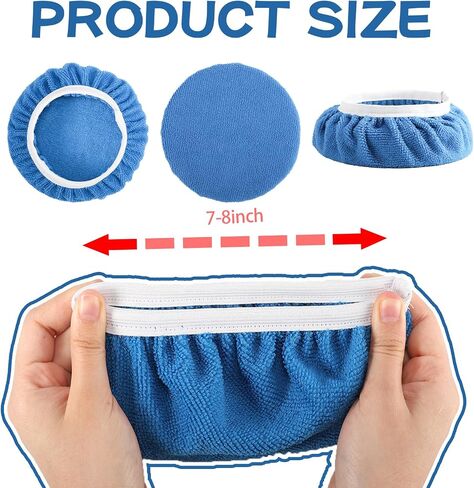 40 Pieces Polishing Bonnet Pads,Car Polisher Pad Bonnet 7-8 Inch, Car Buffer Bonnets Microfiber Bonnet Waxers Bonnet Set,Mix Pack 24 Microfiber 8 Non Woven 8 Woolen for Car Polisher in Saudi Arabia