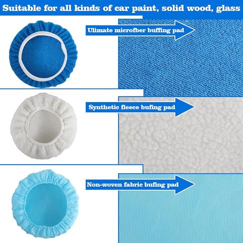 40 Pieces Polishing Bonnet Pads,Car Polisher Pad Bonnet 7-8 Inch, Car Buffer Bonnets Microfiber Bonnet Waxers Bonnet Set,Mix Pack 24 Microfiber 8 Non Woven 8 Woolen for Car Polisher in Saudi Arabia