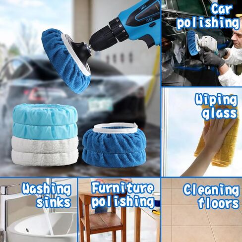 40 Pieces Polishing Bonnet Pads,Car Polisher Pad Bonnet 7-8 Inch, Car Buffer Bonnets Microfiber Bonnet Waxers Bonnet Set,Mix Pack 24 Microfiber 8 Non Woven 8 Woolen for Car Polisher in Saudi Arabia