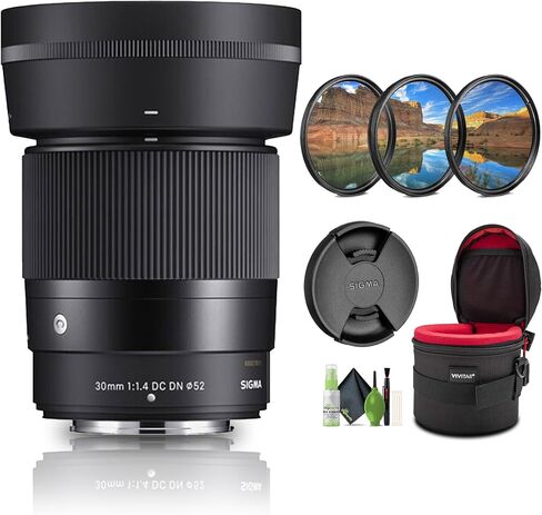 Sigma 30mm f/1.4 DC DN Contemporary Lens (Nikon Z) + Cleaning Kit + Lens Case + 3PC MC PRO Filter KIT UV/CPL/F 52BL in Saudi Arabia