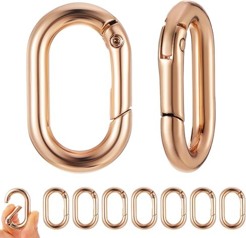 10 PCS Oval Carabiner Metal Open Snap Hooks Clip Spring Keyring Buckle Heavy Duty Chain Connector Wallet Chain Link Hardware Accessories for Bag Pet Collar Paracord Lanyard Outdoor Camping Hiking in Saudi Arabia