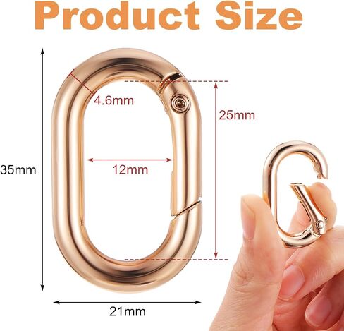10 PCS Oval Carabiner Metal Open Snap Hooks Clip Spring Keyring Buckle Heavy Duty Chain Connector Wallet Chain Link Hardware Accessories for Bag Pet Collar Paracord Lanyard Outdoor Camping Hiking in Saudi Arabia