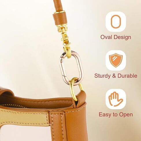10 PCS Oval Carabiner Metal Open Snap Hooks Clip Spring Keyring Buckle Heavy Duty Chain Connector Wallet Chain Link Hardware Accessories for Bag Pet Collar Paracord Lanyard Outdoor Camping Hiking in Saudi Arabia