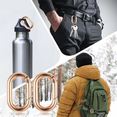10 PCS Oval Carabiner Metal Open Snap Hooks Clip Spring Keyring Buckle Heavy Duty Chain Connector Wallet Chain Link Hardware Accessories for Bag Pet Collar Paracord Lanyard Outdoor Camping Hiking in Saudi Arabia