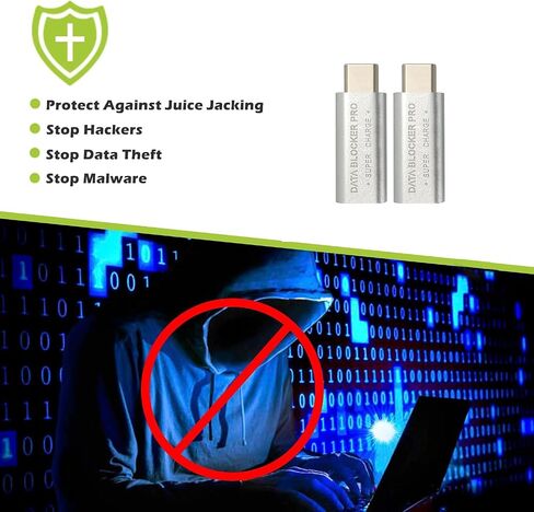 USB-C to C Data Blocker-Protect Against Juice Jacking, USB C to USB C Adapter-Support Fast Charging(50V/5A), USB Data Blocker Defender for Cell Phones, Tablets, Block Unwanted Data Transfer (Black) in Saudi Arabia