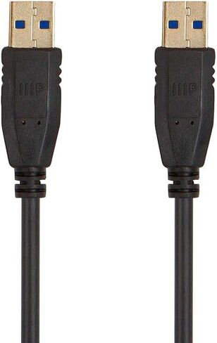 كابل Monoprice USB 3.0 من النوع A إلى النوع A - لنقل البيانات، 32AWG، 6 أقدام، أسود - سلسلة مختارة in Saudi Arabia