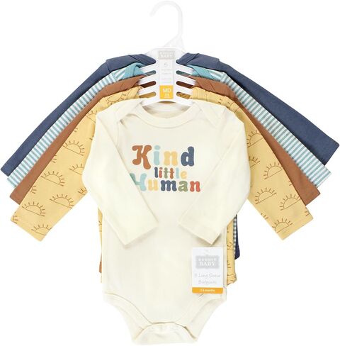 Hudson Baby Unisex Baby Cotton Long-Sleeve Bodysuits, Snuggle Bear 5 Pack, 18-24 Months in Kuwait