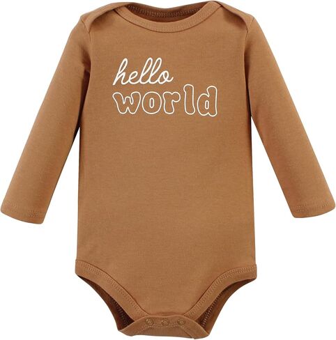 Hudson Baby Unisex Baby Cotton Long-Sleeve Bodysuits, Snuggle Bear 5 Pack, 18-24 Months in Kuwait