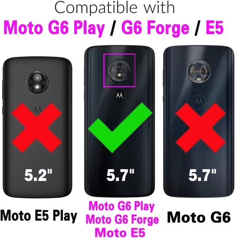 Asuwish Compatible with Moto E5/G6 Play/MotoG6 Forge Wallet Case Tempered Glass Screen Protector Flip Wrist Strap Cell Phone Cover for Motorola MotoG6Play Moto6 G 6 6G G6Play MotoE5 5E Men Blue in Saudi Arabia