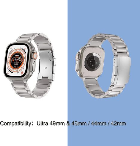 YEEJOK متوافق مع Apple Watch Ultra 2 Bands 49mm معدن التيتانيوم للرجال والنساء، متوافق مع Apple Watch Series 10 Band 46mm، متوافق مع Apple Watch Series 9 Band، iwatch 45mm 44mm 42mm in Saudi Arabia