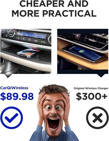 شاحن لاسلكي CarQiWireless لسيارة Toyota Highlander 2019 2018 2017 2016 2015 2014 ملحقات، منظم وحدة التحكم المركزية لوحة شحن الهاتف اللاسلكي لملحقات Toyota Highlander 2014-2019 in Kuwait