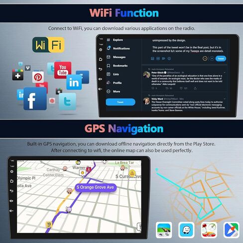 SIXTOP [2+64G] Android Car Stereo for KIA Sportage 2005-2010 Upgrade Replacement Radio Carplay Android Auto Mirror Link 30 Themes 9 inch Touchscreen Head Unit FM GPS Bluetooth+Backup Camera&MIC in Saudi Arabia