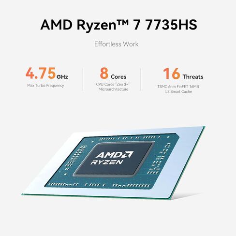 كمبيوتر صغير Beelink EQR6 AMD Ryzen 7735HS (يصل إلى 4.75 جيجاهرتز)، 24 جيجابايت DDR5 500 جيجابايت PCIE4.0 SSD مع AMD Radeon 680M، كمبيوتر صغير يدعم شبكة LAN مزدوجة/Dual HDMI/WiFi6/BT5.2/USB3.2/Home/Office/Built -في إمدادات الطاقة in Saudi Arabia