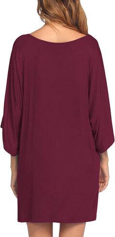 Ekouaer Womens Sleepshirt Short Sleeve Nightgown Loose Modal Pajamas Oversized Sleepwear Soft Batwing Nightshirt Black Cat Print XX-Large in Saudi Arabia