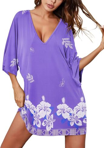 Ekouaer Womens Sleepshirt Short Sleeve Nightgown Loose Modal Pajamas Oversized Sleepwear Soft Batwing Nightshirt Black Cat Print XX-Large in Saudi Arabia