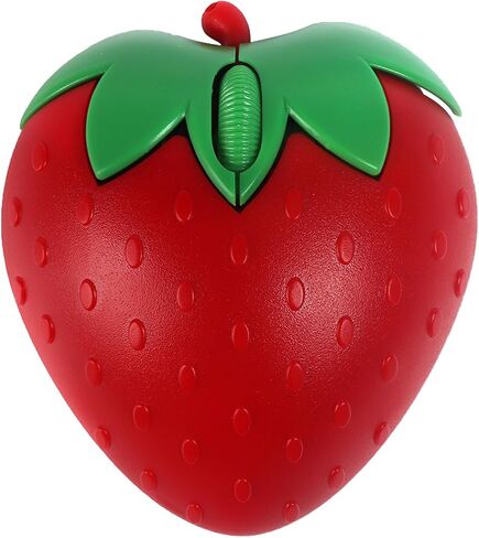 Wireless Bluetooth Mouse Cute Fruit Strawberry Shape Mouse 2.4GHz & Bluetooth Dual Mode 1000DPI Optical Computer Mouse with USB Receiver Portable Cordless Mice for Laptop PC Computer Desktop (Pink) in Saudi Arabia
