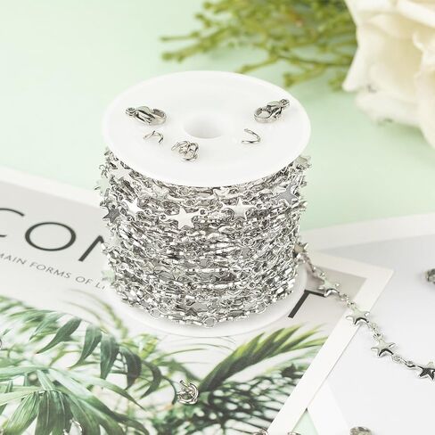 UMAOKANG 5 Meters Stainless Steel Jewelry Chain for Jewelry Making Lip Bead Link Chain Women Necklace Bracelet DIY Jewelry Chain Roll in Saudi Arabia