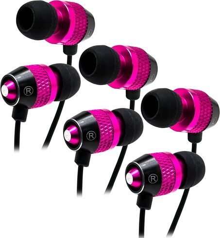 سماعات أذن/سماعات أذن عالمية باللون الوردي الساخن من باستيكس (3 قطع)، سماعات رأس ستيريو 3.5 ملم داخل الأذن، كابل مقاوم للتشابك، مع سماعات أذن ميكروفون مدمجة لأجهزة iPhone iPod iPad Samsung Android Mp3 Mp4 والمزيد in Kuwait