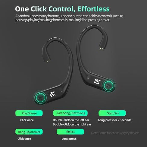 محول لاسلكي KZ XZ10 True لسماعات الرأس داخل الأذن، وملاءمة آمنة لخطاف الأذن، وبلوتوث 5.3 يدعم برنامج الترميز التكيفي aptX، وعمر بطارية طويل 72 ساعة مع علبة شحن، والتحكم بنقرة واحدة in Kuwait