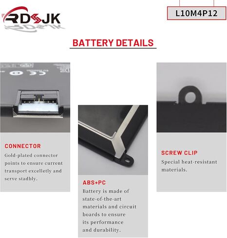 بطارية كمبيوتر محمول L10M4P12 لجهاز Lenovo IdeaPad U300 U300s U300s-IFI U300s-ISE Yoga 13 Yoga13-IFI Yoga13-ISE Yoga13-ITH Series 121500093 11S121500093Z20 L1OM4P12 4ICP5/56/120 14.8V 54Wh in Saudi Arabia
