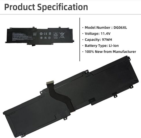 DG06XL Laptop Battery Replacement Compatible with HP Omen X 17-AP 17-AP0XX AP001TX AP046TX AP045TX AP000NB AP005NG 17-AP010NR AP020NR AP047TX DGO6XL HSTNN-DB8G TPN-Q197 925197-271 11.55V 99Wh in Saudi Arabia