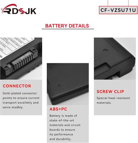 CF-VZSU71U VZSU71U Laptop Battery for Panasonic Toughbook CF-30 CF-31 CF-53 CF30 CF31 CF53 CF-VZSU72U CF-VZSU1430U CF-VZSU46 CFVZSU46U CF-VZSU46U CF-VZSU46S CF-VZSU46R CF-VZSU46AU CFVZSU71U 10.8V 69Wh in Saudi Arabia