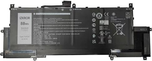 TVKGH 88Wh 7334mAh 6 خلايا بديلة لبطارية Dell Latitude 9510 9520 / Latitude 9520 2-in-1 Series Laptop N7HT0 V5K68 N2NLL HYMNG 08NFC7 N2NLL N7HTO 0PKW00 089GNG 0HYMNG 11.4V in Saudi Arabia