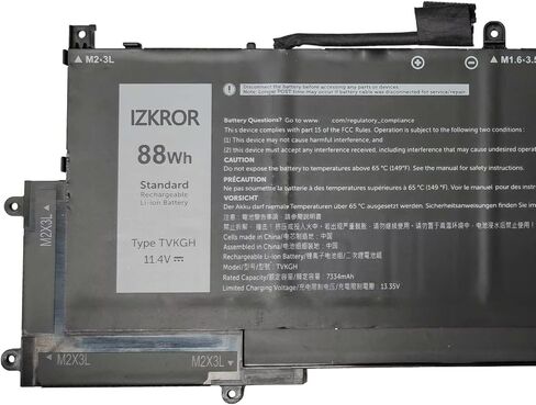 TVKGH 88Wh 7334mAh 6 خلايا بديلة لبطارية Dell Latitude 9510 9520 / Latitude 9520 2-in-1 Series Laptop N7HT0 V5K68 N2NLL HYMNG 08NFC7 N2NLL N7HTO 0PKW00 089GNG 0HYMNG 11.4V in Saudi Arabia
