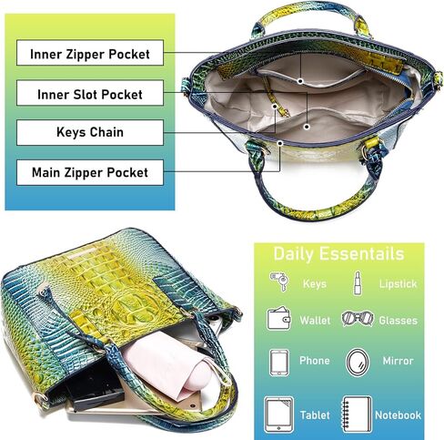 السيدات حمل الحقائب الجلدية للنساء التمساح تنقش زيبر حقيبة محفظة أنيقة المقصورات Crossbody العمل in Kuwait