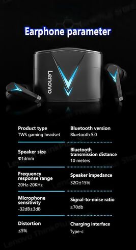 سماعات أذن لاسلكية أصلية LP6 Thinkplus، سماعات أذن للألعاب BT Wireless Bass TWS، رياضية، مقاومة للعرق، سماعات أذن وسماعات رأس وملحقات (أسود - أزرق) in Saudi Arabia