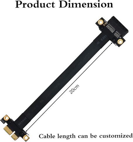 PCI-E Riser PCI-E x1 تمديد كابل Pcie تمديد تمديد كابلات محول منفذ (20 سنتيمتر 180 درجة)-نسخة الترقية in Kuwait