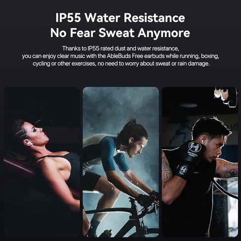 UMIDIGI Ablebuds Free Hybrid Active Noise Cancelling Wireless Earbuds, ANC Earphones with Transparency Mode，Stereo Bass Earphones IP55 Waterproof Sport Ear Buds 27H Playtime Built-in 3 Mic Headset in Saudi Arabia