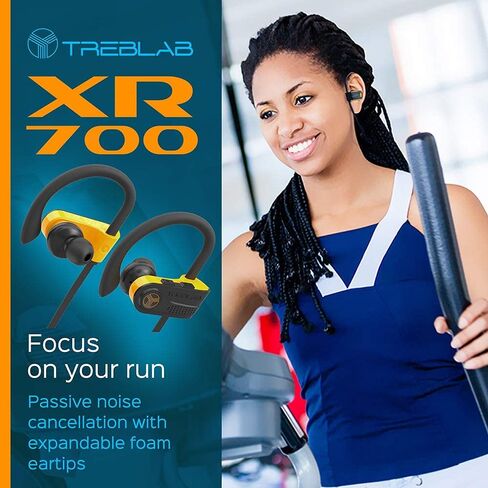 TREBLAB XR700 - Top Bluetooth Wireless Earbuds-Bluetooth 5.0 IPX7 Waterproof Sports Headphones, Adjustable Earhooks, Rugged Workout Earphones, Noise Cancelling Microphone in-Ear (Renewed) in Saudi Arabia