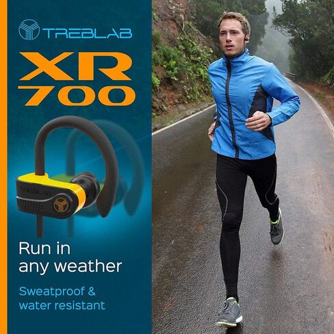 TREBLAB XR700 - Top Bluetooth Wireless Earbuds-Bluetooth 5.0 IPX7 Waterproof Sports Headphones, Adjustable Earhooks, Rugged Workout Earphones, Noise Cancelling Microphone in-Ear (Renewed) in Saudi Arabia
