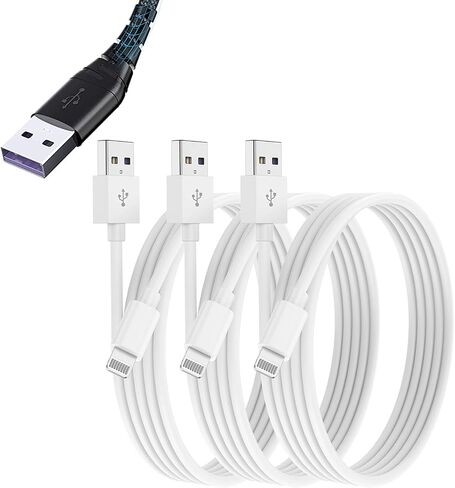 Essri iPhone Charger 10 FT 3Pack, [MFI Certified] USB to Lightning Cable 10 Foot, Extra Long Fast Charging Cord 10 Feet Compatible with iPhone 14/13/12/11 Pro/XR/8,iPad Pro/Air/Mini - Light Green in Saudi Arabia