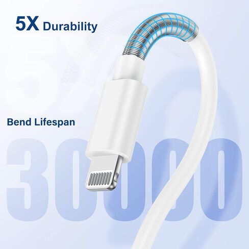 Essri iPhone Charger 10 FT 3Pack, [MFI Certified] USB to Lightning Cable 10 Foot, Extra Long Fast Charging Cord 10 Feet Compatible with iPhone 14/13/12/11 Pro/XR/8,iPad Pro/Air/Mini - Light Green in Saudi Arabia