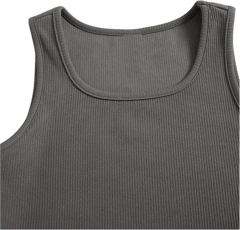 Verdusa Girl's 2 Piece Tracksuit Sets Workout Crop Tank Top and Short Sets Coffee Brown 10Y in Saudi Arabia