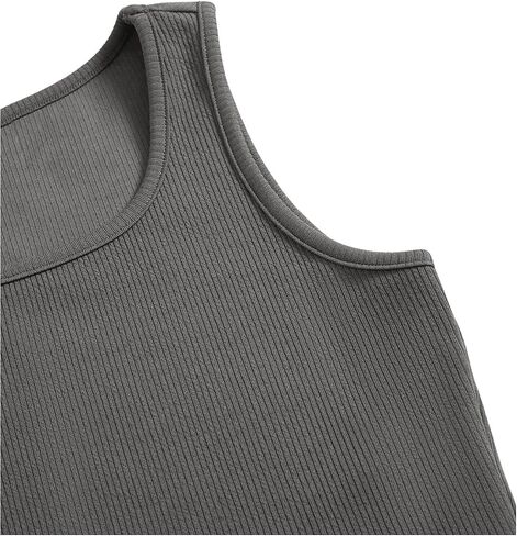 Verdusa Girl's 2 Piece Tracksuit Sets Workout Crop Tank Top and Short Sets Coffee Brown 10Y in Saudi Arabia