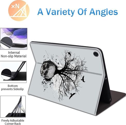 حافظة رفيعة لهاتف Samsung Galaxy Tab A8 10.5 2022 مع غطاء حامل قابل للتعديل مع غطاء ذكي للتنشيط/النوم التلقائي لهاتف Samsung Galaxy A8 10.5 بوصة (SM-X200/X205/X207) - طباعة جلد الفهد in Kuwait