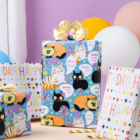لفافة ورق من حجر عيد ميلاد سعيد من MAYPLUSS - مقاس 17 بوصة × 33 قدمًا - ورق تغليف هدايا مهرجان ملون ناعم الملمس من الحرير الذهبي لأعياد الميلاد والحفلات والعطلات والاحتفالات وحفلات استقبال المولود الجديد in Saudi Arabia