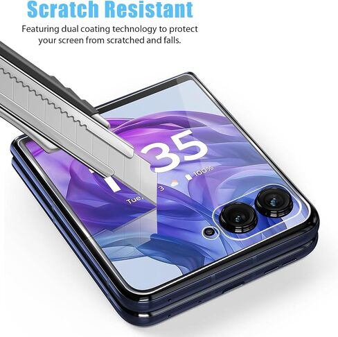 [2 +2 Pack for Motorola Razr 50/ Moto Razr 2024 Front Screen Protector and Camera Lens Protector, Flexible Film 3D Touch 9H Hardness Case Friendly. in Kuwait
