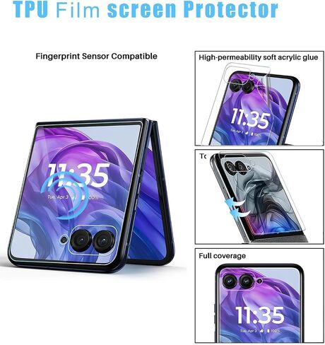 [2 +2 Pack for Motorola Razr 50/ Moto Razr 2024 Front Screen Protector and Camera Lens Protector, Flexible Film 3D Touch 9H Hardness Case Friendly. in Kuwait