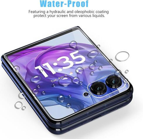 [2 +2 Pack for Motorola Razr 50/ Moto Razr 2024 Front Screen Protector and Camera Lens Protector, Flexible Film 3D Touch 9H Hardness Case Friendly. in Kuwait