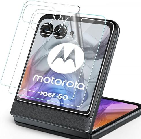 [2 +2 Pack for Motorola Razr 50/ Moto Razr 2024 Front Screen Protector and Camera Lens Protector, Flexible Film 3D Touch 9H Hardness Case Friendly. in Kuwait