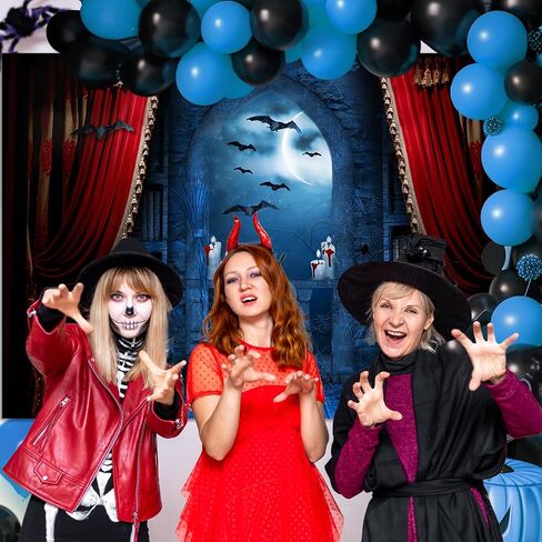 Avezano Halloween التصوير خلفية مكنسة سحرية مصاصي الدماء قلعة القرون الوسطى خلفية ساحرة مخيفة الخفافيش منتصف القرن خمر الطفل الاطفال التقطت الصور استوديو الصور كشك الزينة (برتقالي، 7 × 5 قدم) in Saudi Arabia