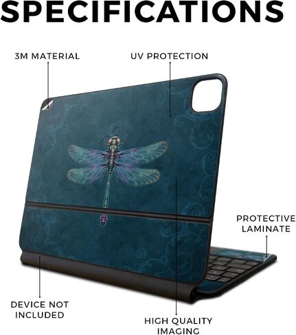 Skin Compatible with Apple Magic Keyboard for iPad Pro 13‑inch (M4) 2024 - Vibrant Dragonfly - Premium 3M Vinyl Protective Wrap Decal Cover - Easy to Apply | Crafted in The USA by MightySkins in Saudi Arabia