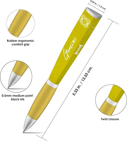 Zodiac Sign Ballpoint Pen (1 Pen, 3-Sided) Zodiac Pen Gift, Cool Pens Constellation Design, Zodiac Gifts Pretty Pens - Fancy Pens Great Astrology Gifts for Women and Men (Cancer Pen) in Saudi Arabia