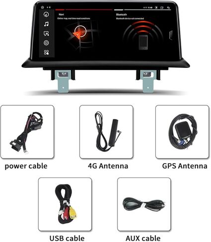 شاشة راديو تلقائي Carplay Android 13 لاسلكية لسيارات BMW 1 Series E81 E82 E87 E88 2006-2012 بدون وحدة عرض أصلية وصوت ستيريو ومشغل وسائط متعددة ونظام تحديد المواقع in Kuwait