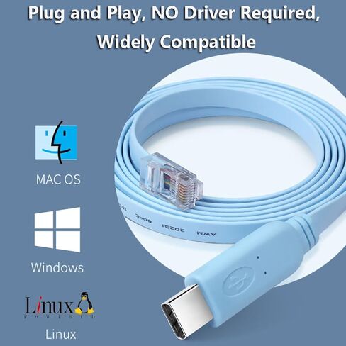 كابل وحدة تحكم USBC من JUEJUEZI بطول 5 أقدام، كابل وحدة تحكم USB C إلى RJ45، كابل محول شبكة إيثرنت LAN، متوافق مع أجهزة الكمبيوتر المحمولة والأجهزة اللوحية وجهاز التوجيه والمحول ونظام التشغيل Windows 7 و8,10 in Saudi Arabia